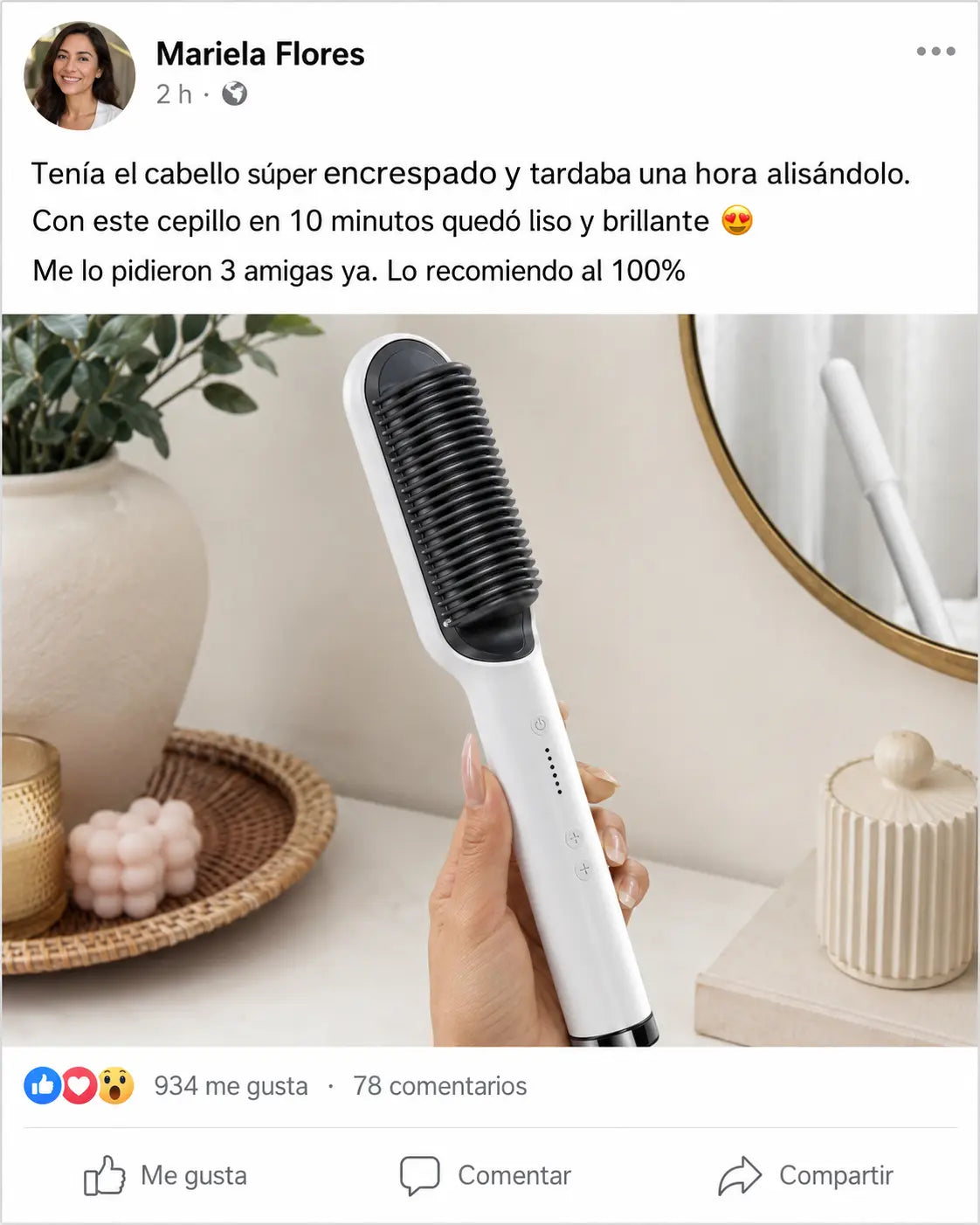 Cepillo Alisador Premium Amazon Importado de Alta Temperatura con garantía 12 Meses