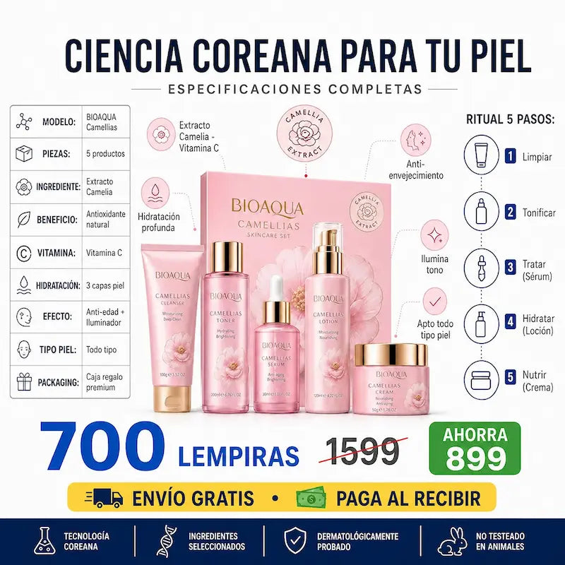 🌸 BIOAQUA Camellias — ¡El Set de Skincare que Tu Piel Estaba Esperando!