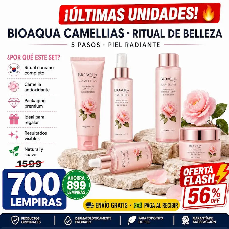 🌸 BIOAQUA Camellias — ¡El Set de Skincare que Tu Piel Estaba Esperando!