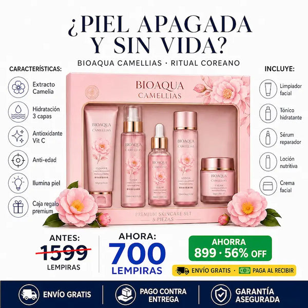 🌸 BIOAQUA Camellias — ¡El Set de Skincare que Tu Piel Estaba Esperando!