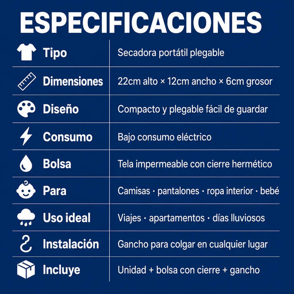 Especificaciones técnicas