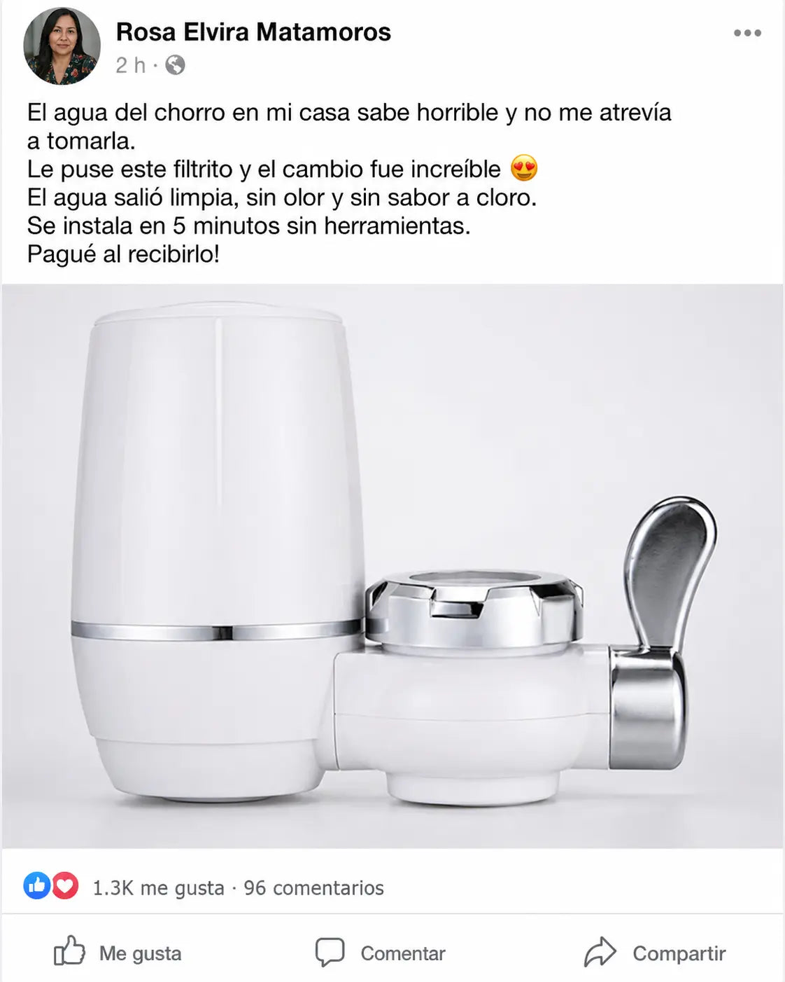 💧 AquaPure Pro 7F | Filtro Purificador de Agua para Grifo | 7 Capas de Filtración | Elimina Cloro, Óxido y Bacterias | Pago al Recibir Honduras