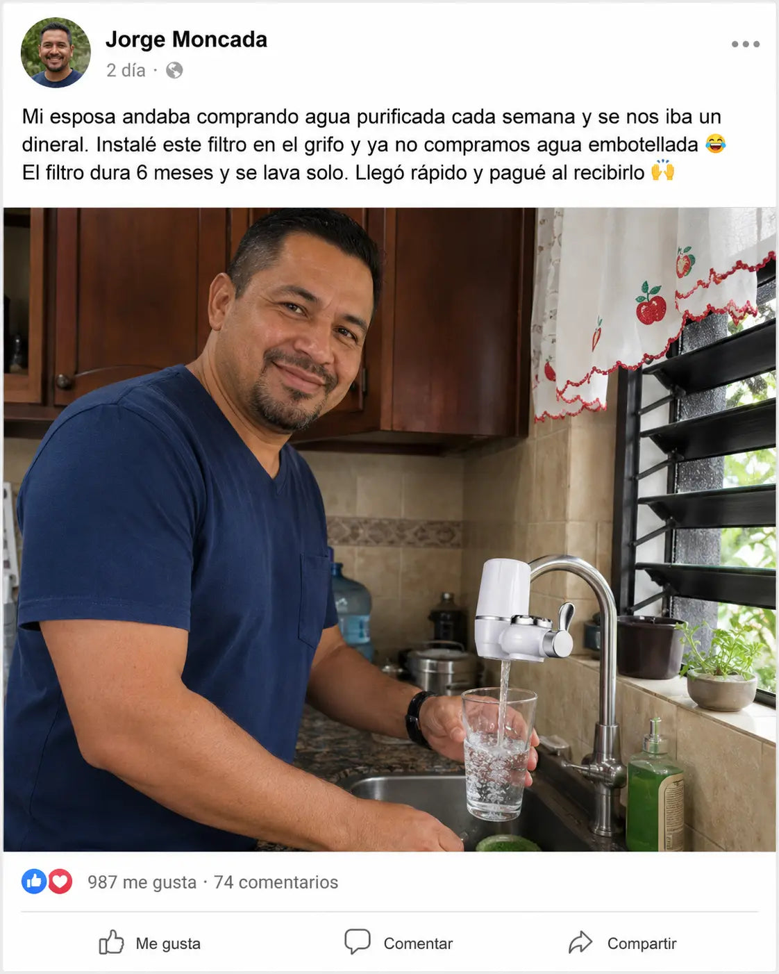 💧 AquaPure Pro 7F | Filtro Purificador de Agua para Grifo | 7 Capas de Filtración | Elimina Cloro, Óxido y Bacterias | Pago al Recibir Honduras