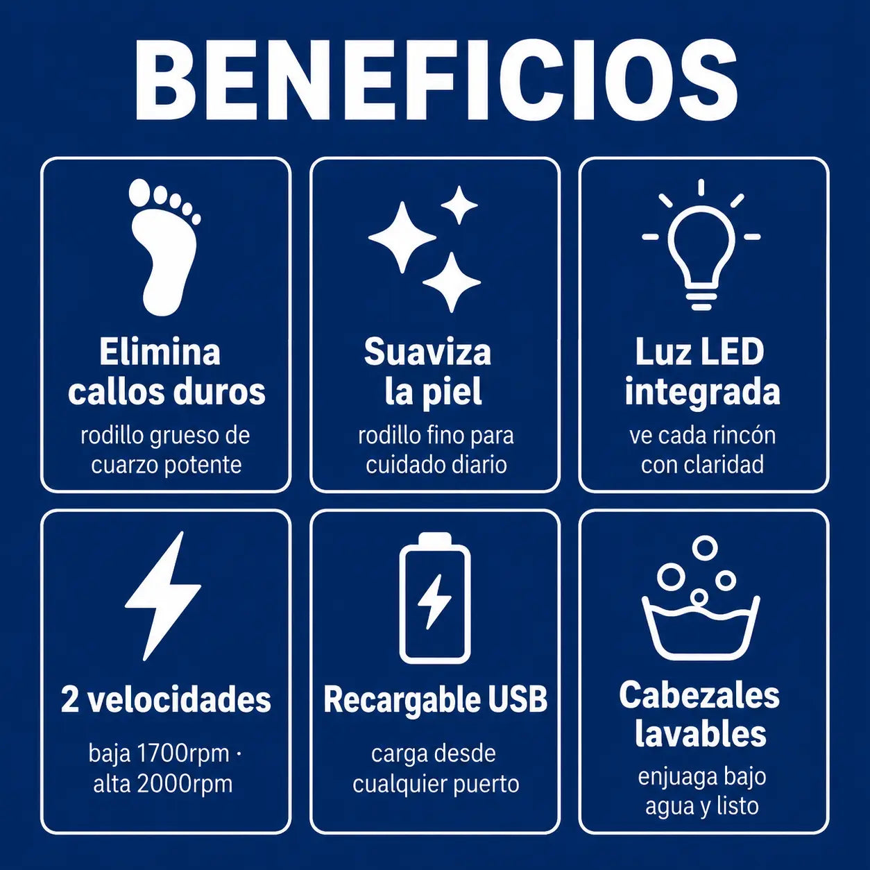 🦶 PediSmooth Pro 2en1 | Removedor Eléctrico de Callos | 2 Cabezales + Luz LED | Pies Suaves en Minutos | Recargable USB | Pago al Recibir Honduras