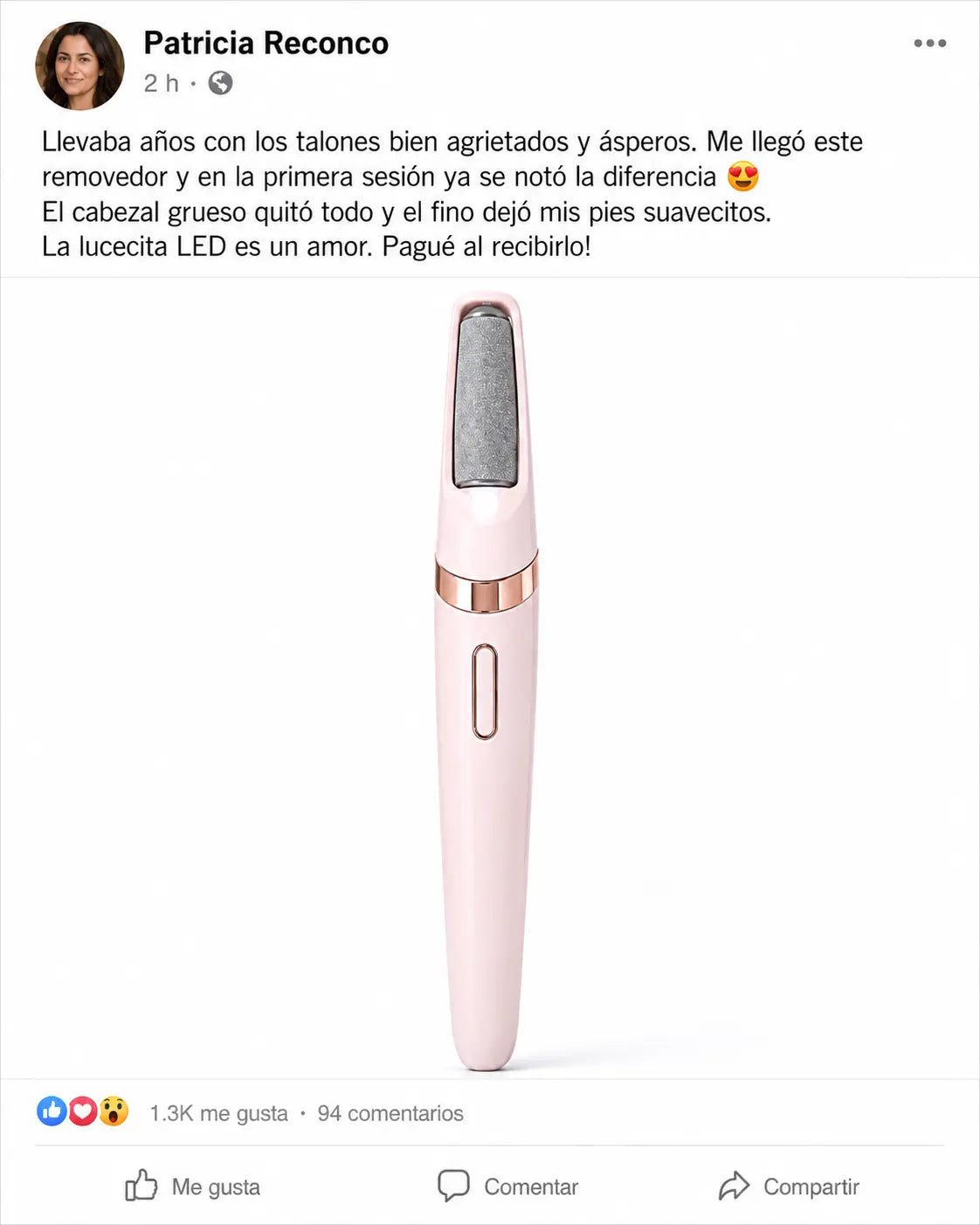 🦶 PediSmooth Pro 2en1 | Removedor Eléctrico de Callos | 2 Cabezales + Luz LED | Pies Suaves en Minutos | Recargable USB | Pago al Recibir Honduras