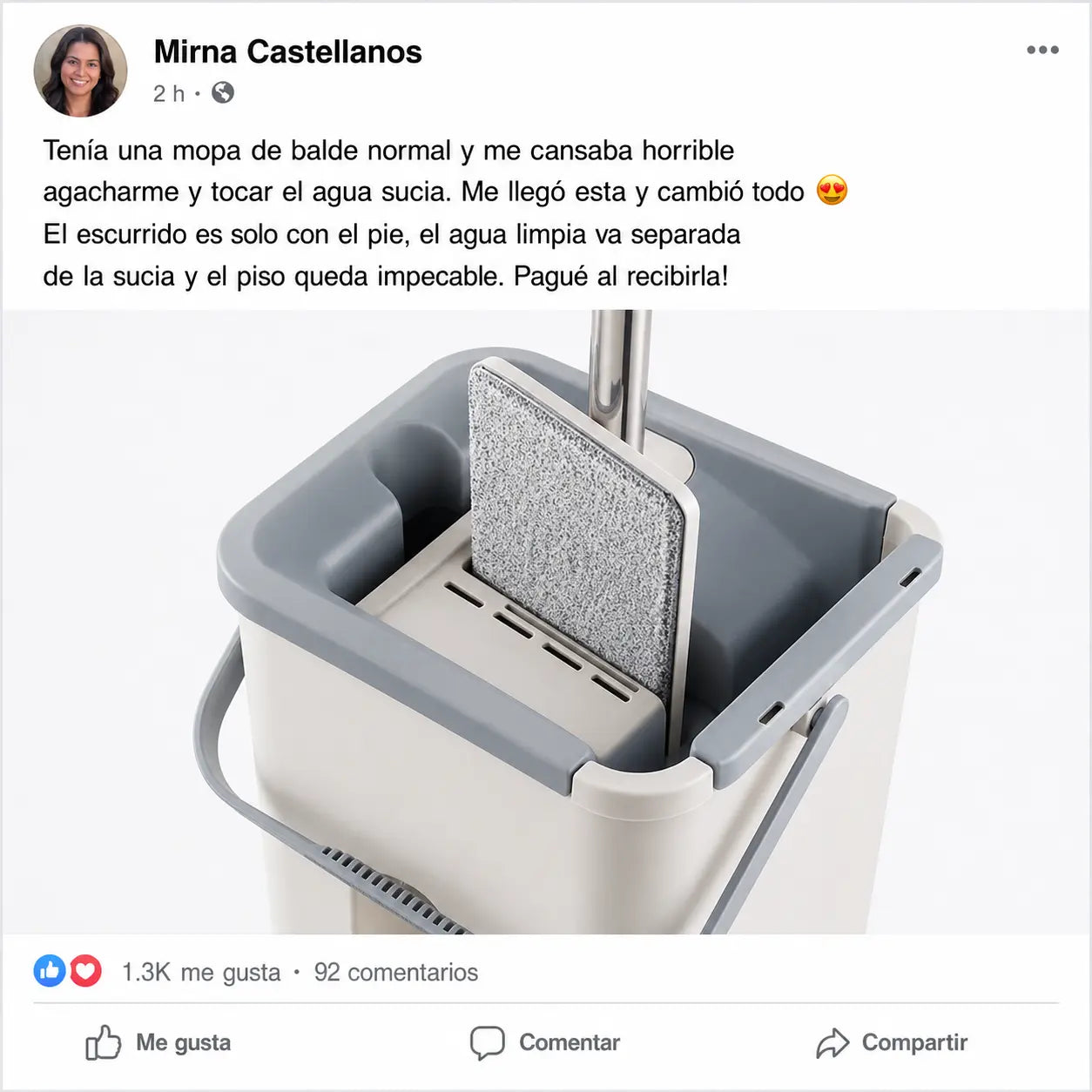 🧹 CleanScratch Pro Mop | Mopa Plana con Cubo Separador | Escurrido Manos Libres | Giro 360° | Limpia Sin Agacharte | Pago al Recibir Honduras