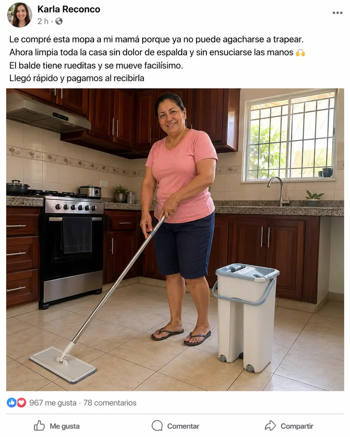 🧹 CleanScratch Pro Mop | Mopa Plana con Cubo Separador | Escurrido Manos Libres | Giro 360° | Limpia Sin Agacharte | Pago al Recibir Honduras