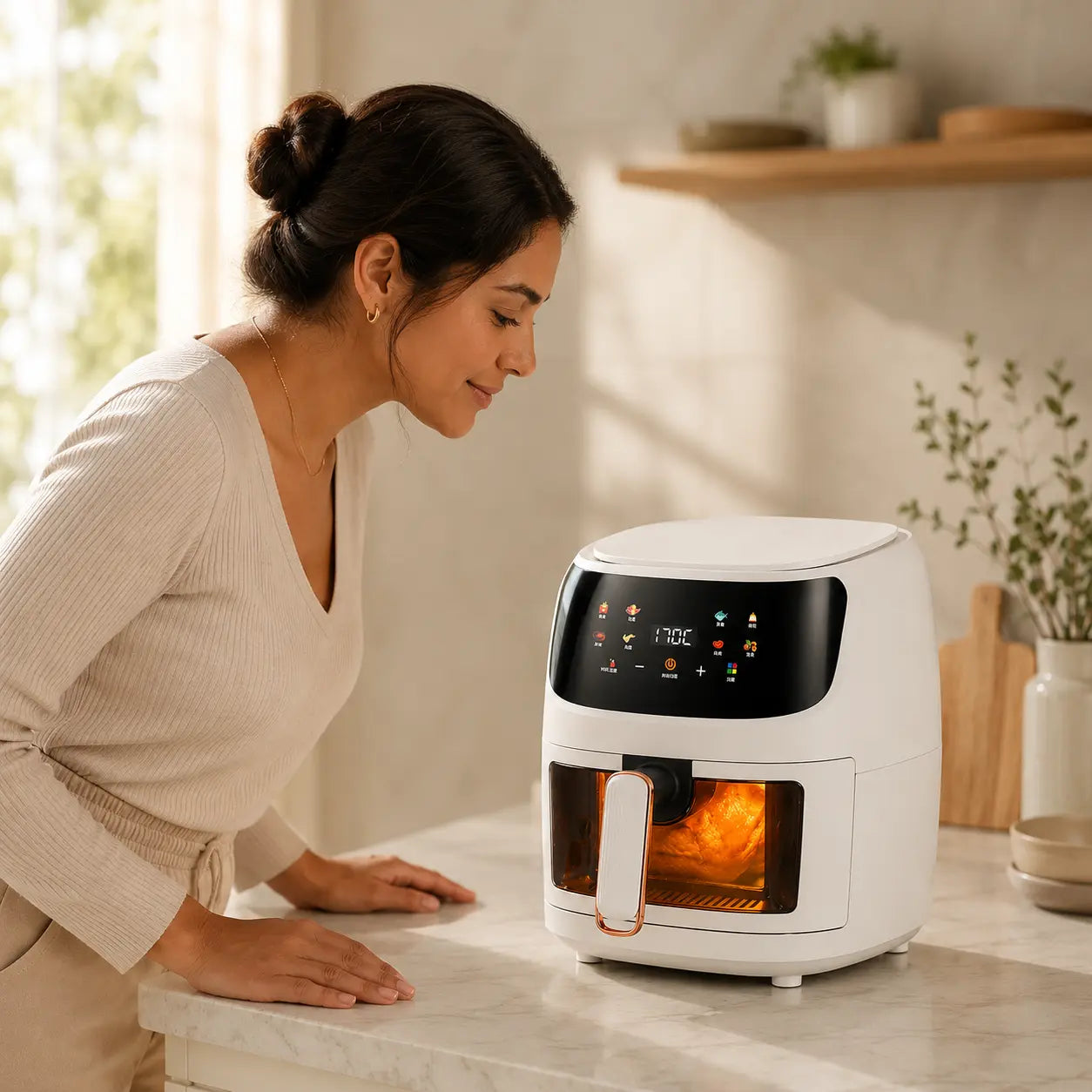 🍗 AirCrisp Pro 8L 2400W | Freidora de Aire Sin Aceite con Ventana | Pantalla Táctil | 8 Programas Automáticos | Para Toda la Familia | Pago al Recibir Honduras
