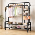 👗 ClosetPro Rack 2B | Perchero Organizador Doble Barra con Ruedas | 4 Estantes + Zapatera | 162cm Alto | Todo en Uno | Pago al Recibir Honduras