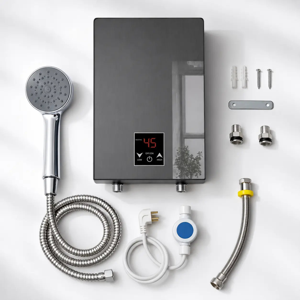 AquaHeat Pro 5500W | Calentador Eléctrico Instantáneo con Ducha Pantalla Digital y Válvula Termostática | 110-220V | Temperatura 30-55°C | Pago al Recibir Honduras