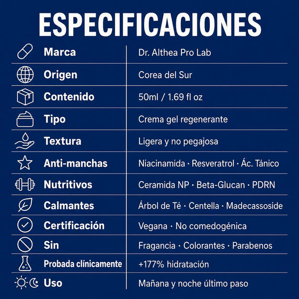 Especificaciones técnicas