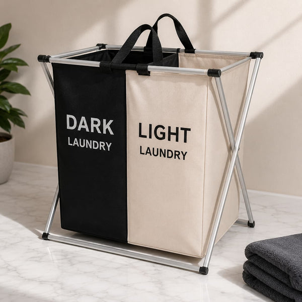 LaundryDuo Pro 2en1 | Cesto Clasificador Plegable 2 Secciones | Pago al Recibir Honduras