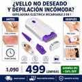 Depiladora Eléctrica Recargable Indolora 2 en 1 — Piel Suave Sin Dolor, Sin Cera y Sin Salón