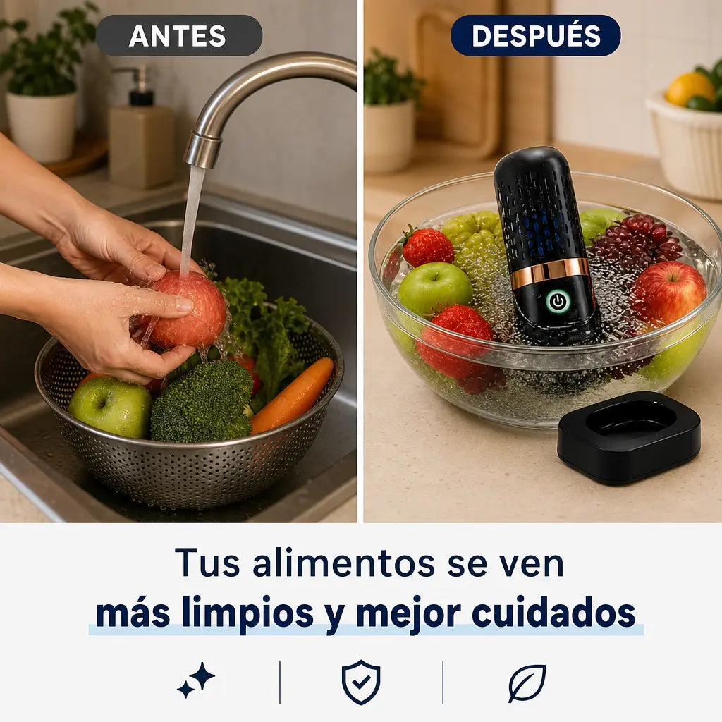 Purificador Portátil Ultrasónico para Frutas y Vegetales con Carga USB | Limpieza Profunda para tus Alimentos + Fácil de Usar | Pago al Recibir Honduras