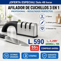 Afilador de Cuchillos Profesional 3 Etapas Manual | EdgeMaster Pro AMAZON CON GARANTIA EXTENDIDA Y CERTIFICACIÓNN
