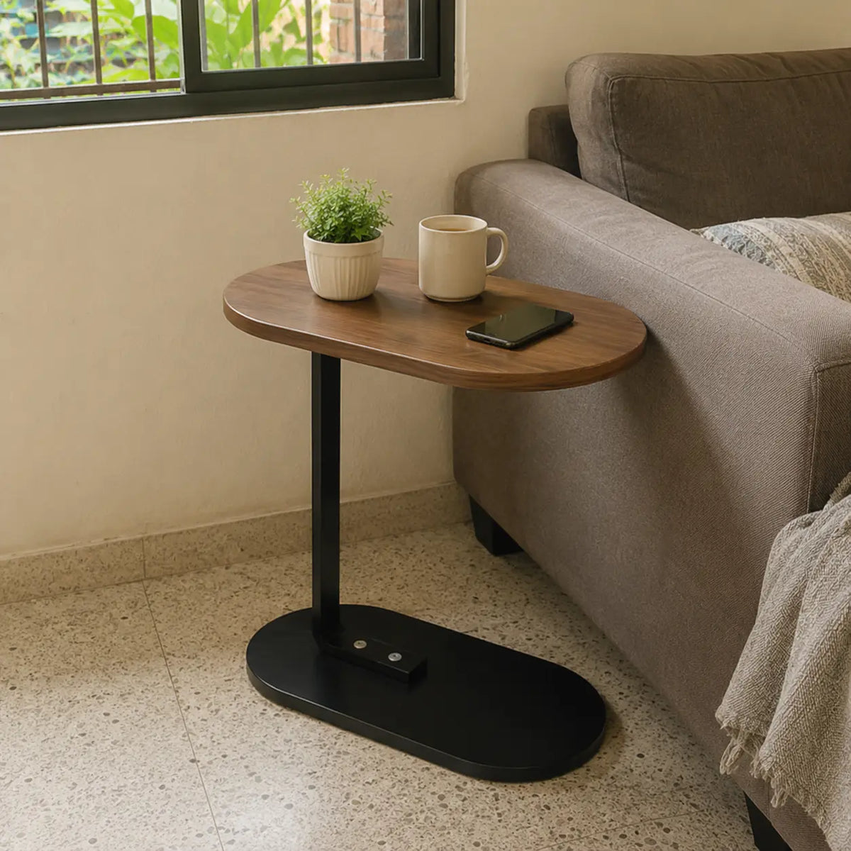 MesaSlide Nuez Pro | Se Desliza Bajo tu Sofá o Cama | Acabado Madera Elegante | Espacio para Laptop y Café | Pago al Recibir Honduras