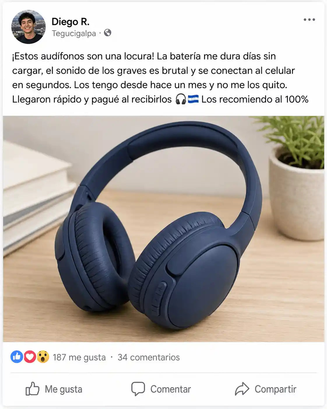 BassMax Pro | Audífonos Bluetooth 5.3 con 57 Horas de Batería Sonido Graves Potente y Carga Rápida | Plegable | Micrófono Integrado | Pago al Recibir Honduras