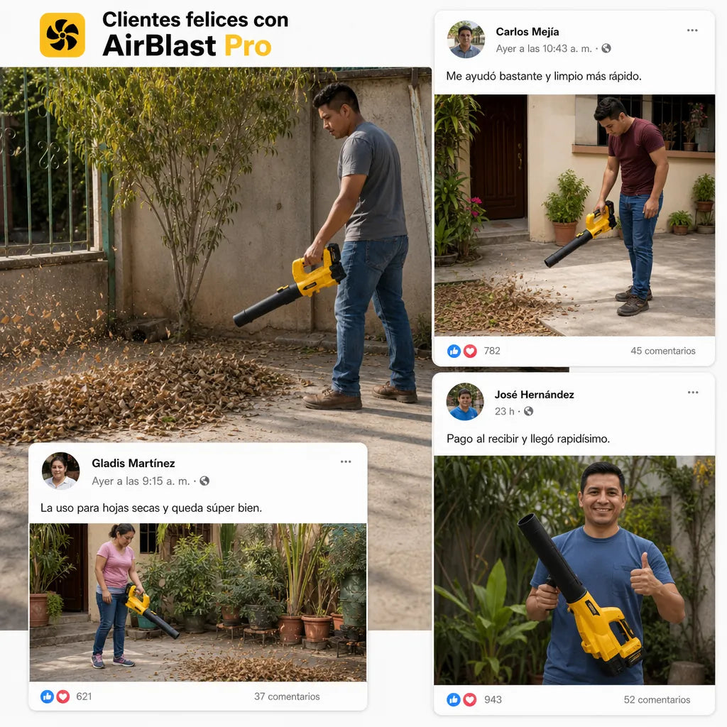 | Sopladora de Hojas Sin Cable | Hasta 170 MPH | AirBlast Pro Batería Recargable 20V | Pago al Recibir Honduras