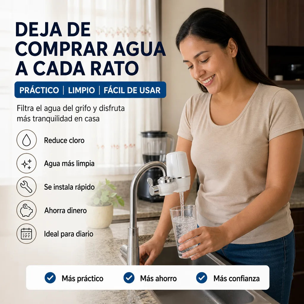 Filtro Purificador de Agua AquaPure Pro 7F para Grifo con 7 Capas de Filtración | Ayuda a Reducir Cloro, Óxido e Impurezas | Pago al Recibir Honduras