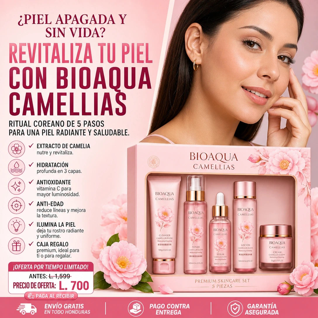 🌸 BIOAQUA Camellias — ¡El Set de Skincare que Tu Piel Estaba Esperando!