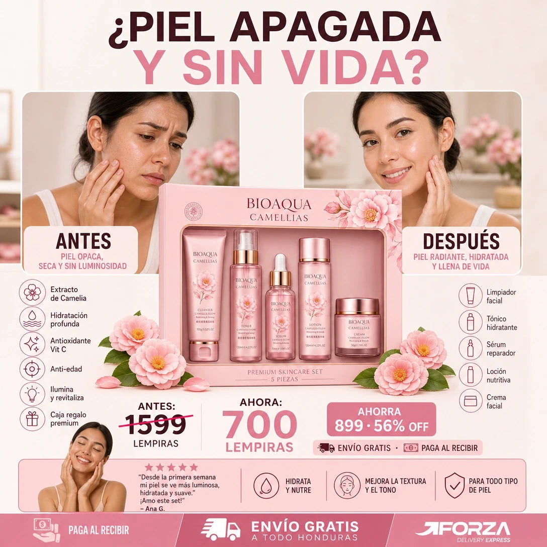 🌸 BIOAQUA Camellias — ¡El Set de Skincare que Tu Piel Estaba Esperando!