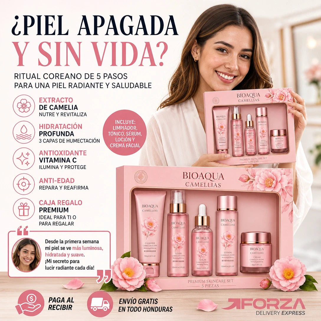 🌸 BIOAQUA Camellias — ¡El Set de Skincare que Tu Piel Estaba Esperando!