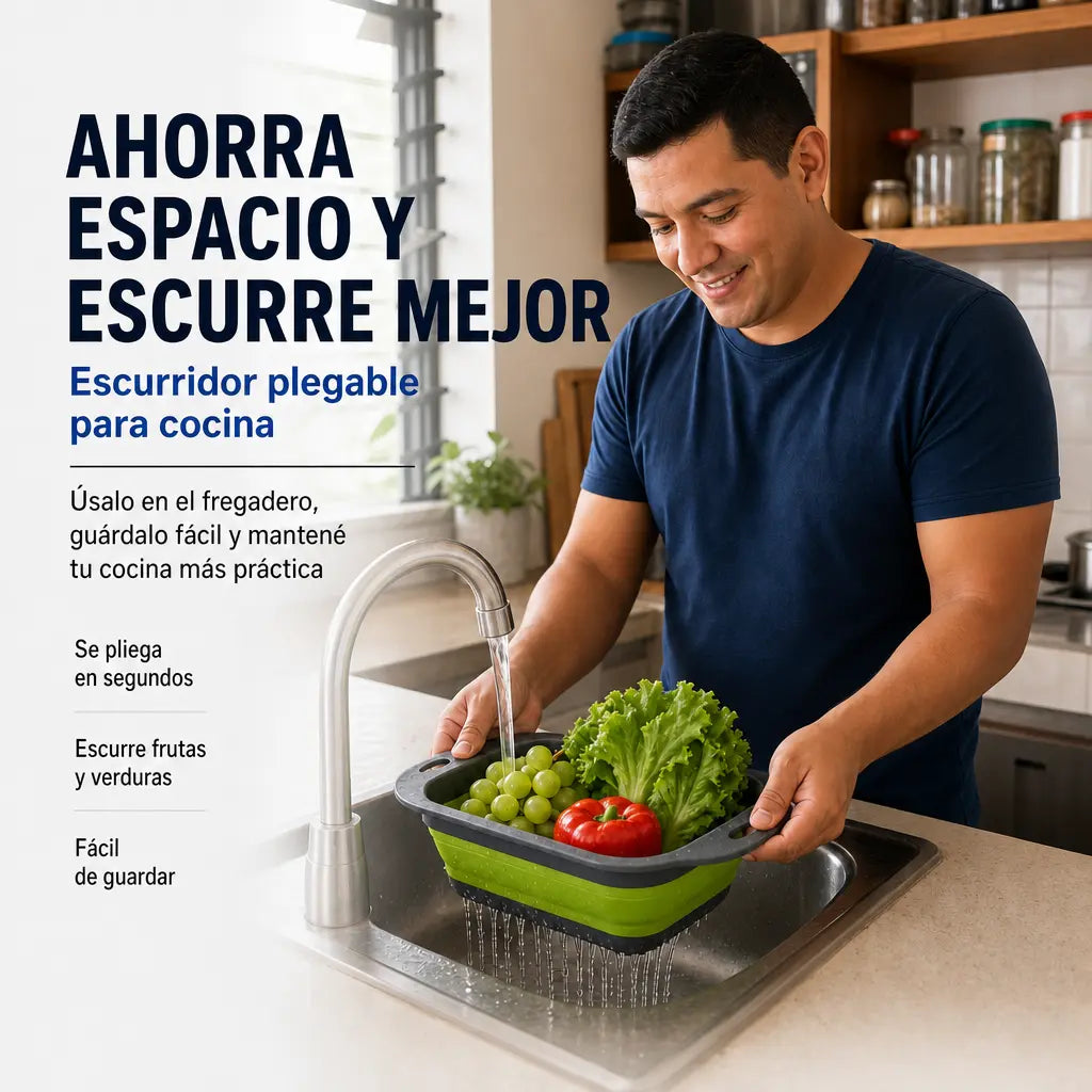 Escurridor Plegable para Cocina | Lava, Escurre y Guarda Fácil | Compacto y Práctico | Pago al Recibir Honduras
