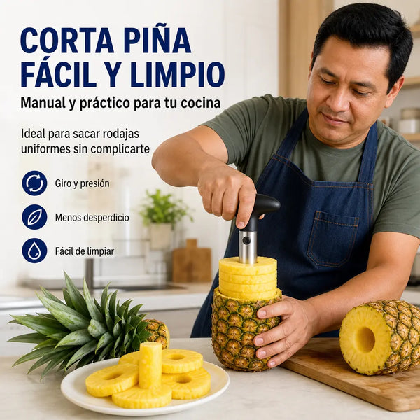 Cortador y Descorazonador de Piña Manual | Saca Rodajas Perfectas en Segundos | Fácil, Rápido y Práctico | Pago al Recibir Honduras