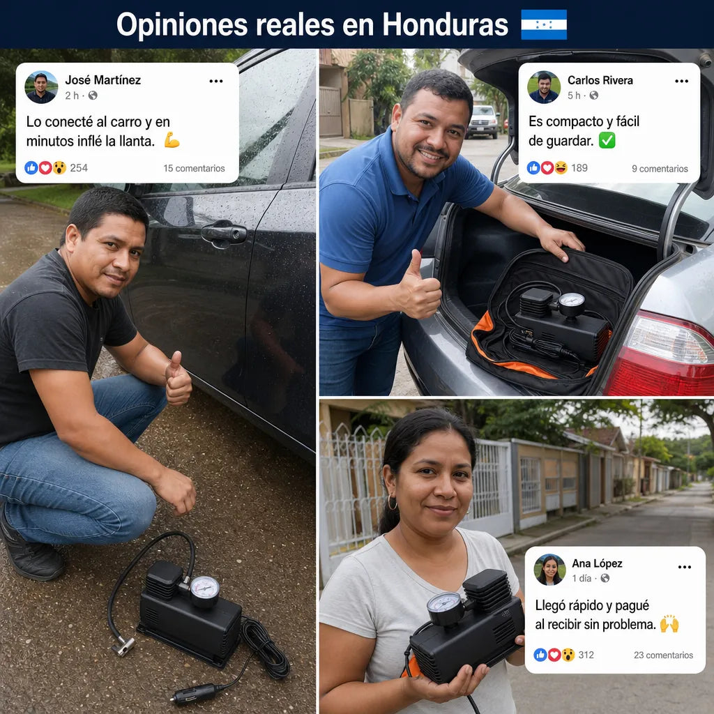 | Compresor de Aire Portátil |AirPump Pro 250 PSI | Para Carro, Moto y Más | Pago al Recibir Honduras