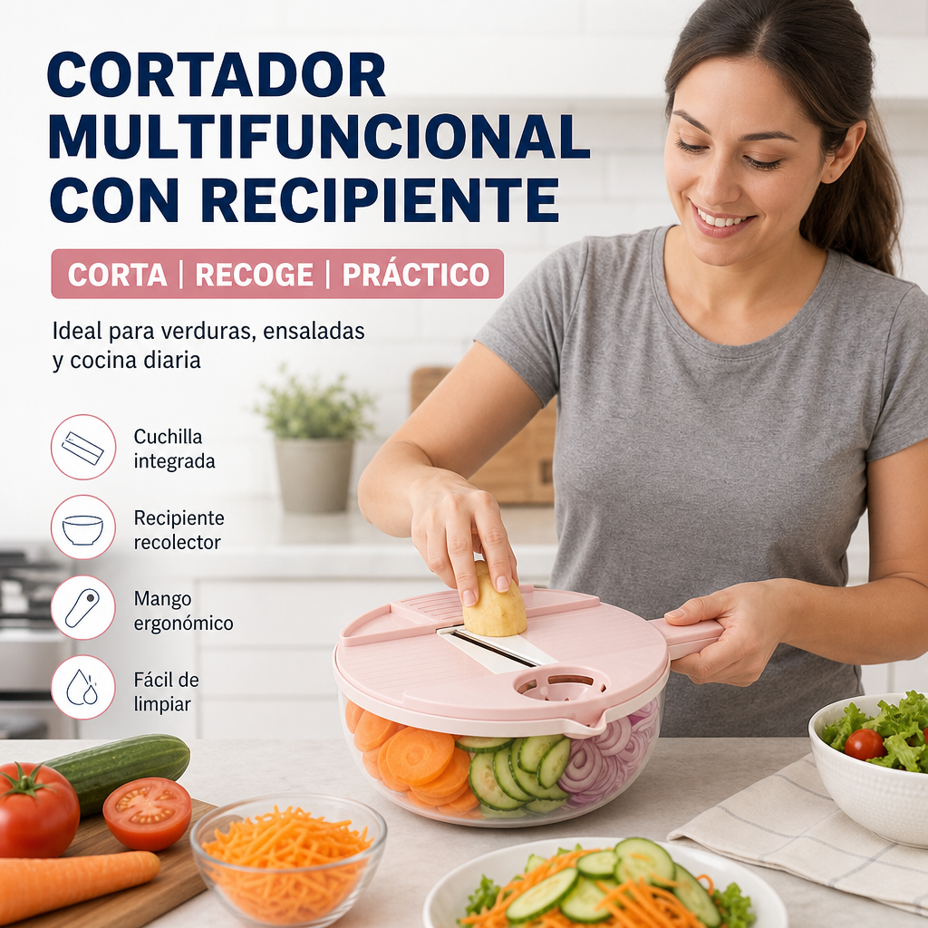 Cortador Multifuncional con Recipiente | Corta y Recoge en un Solo Paso | Fácil, Práctico y Rápido | Pago al Recibir Honduras