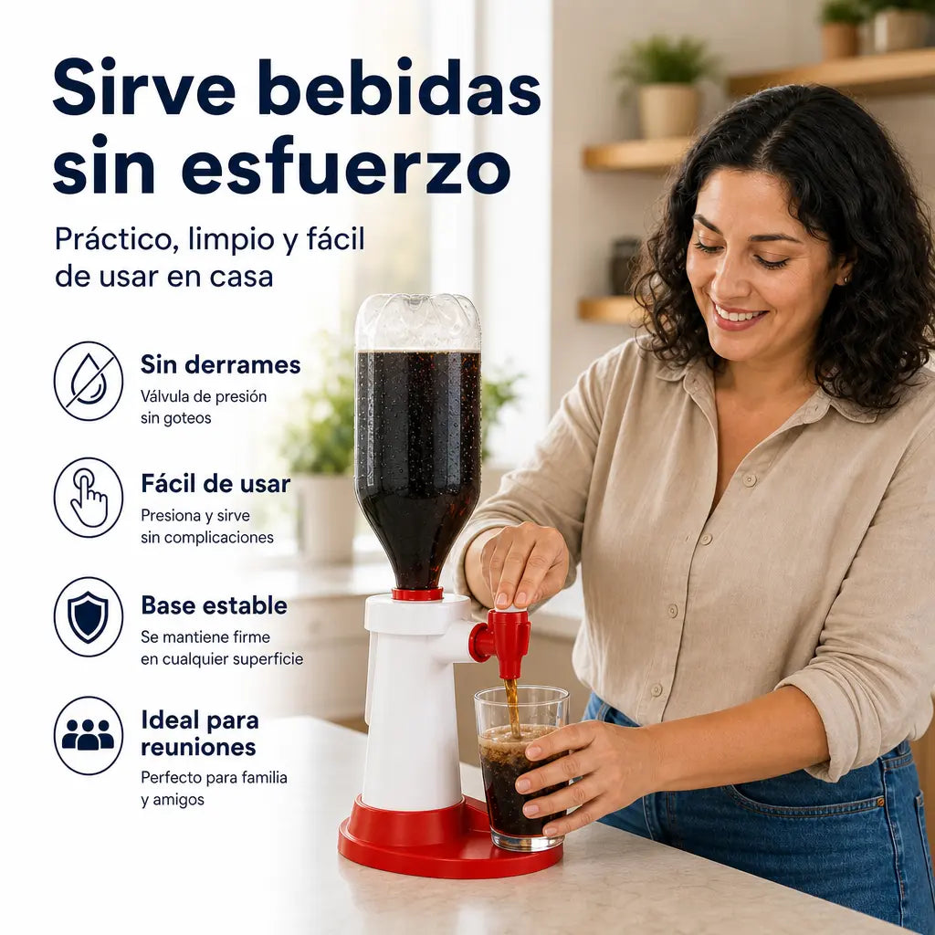 Dispensador Manual para Botellas de 2 Litros con Válvula Antiderrames | Sirve Refrescos Sin Esfuerzo + Fácil de Usar | Pago al Recibir Honduras