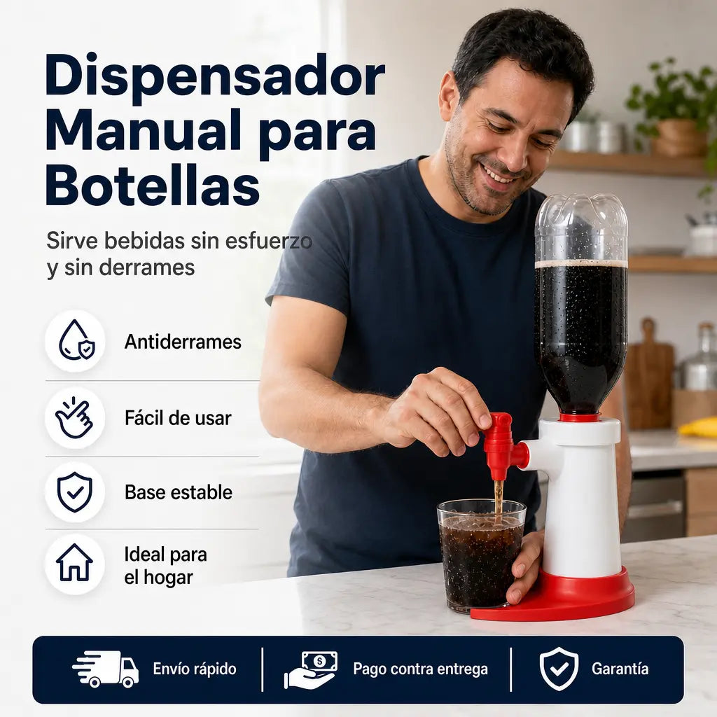 Dispensador Manual para Botellas de 2 Litros con Válvula Antiderrames | Sirve Refrescos Sin Esfuerzo + Fácil de Usar | Pago al Recibir Honduras