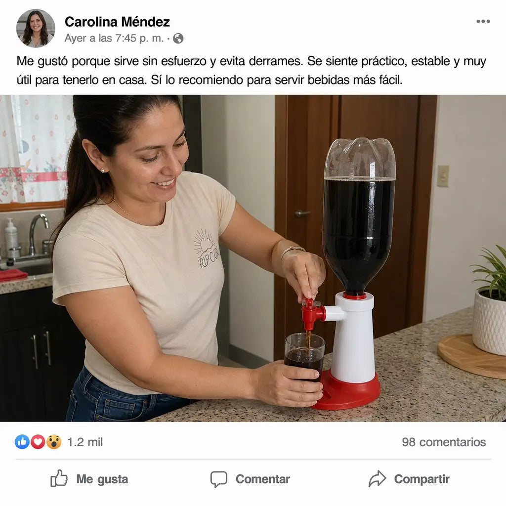 Dispensador Manual para Botellas de 2 Litros con Válvula Antiderrames | Sirve Refrescos Sin Esfuerzo + Fácil de Usar | Pago al Recibir Honduras