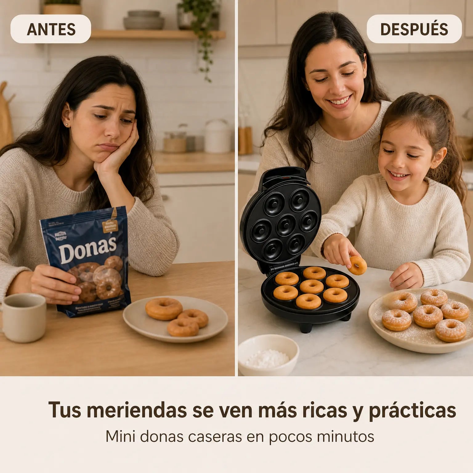 Máquina para Hacer 7 Mini Donas | Sin Freír + Placas Antiadherentes | Lista en Minutos | Pago al Recibir Honduras