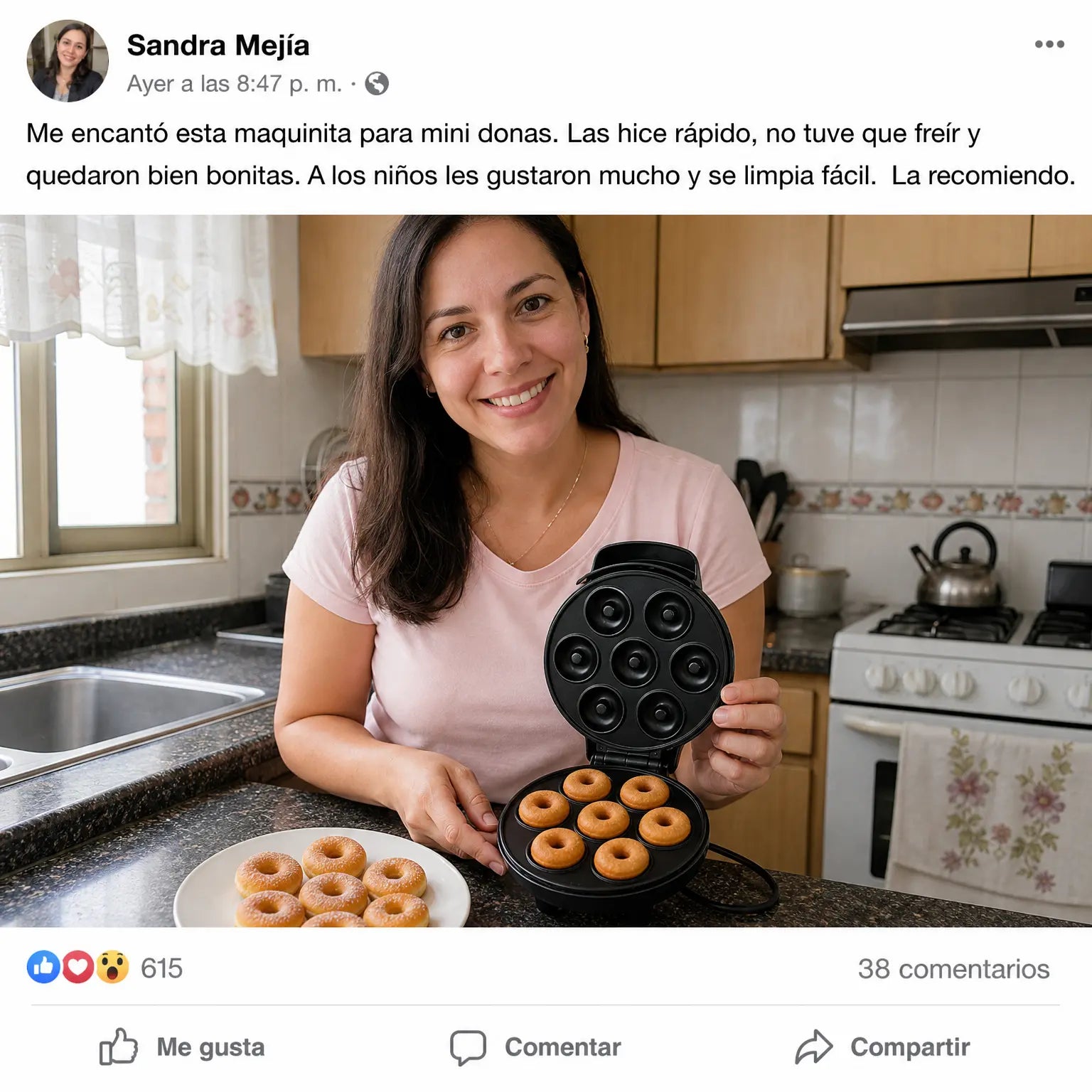 Máquina para Hacer 7 Mini Donas | Sin Freír + Placas Antiadherentes | Lista en Minutos | Pago al Recibir Honduras
