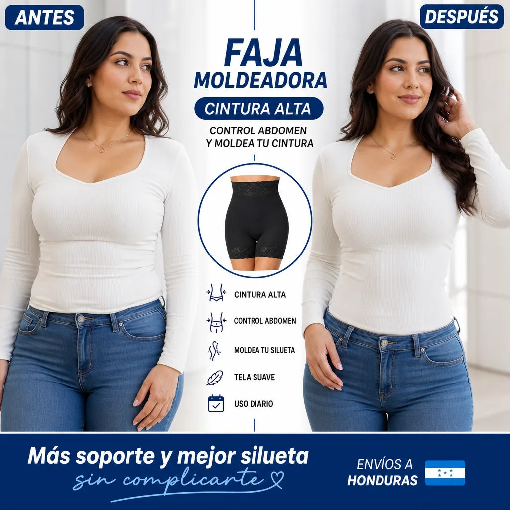 Faja Moldeadora con Realce Natural y Control de Abdomen | Cintura Alta, Sujeción Cómoda y Uso Diario | Pago al Recibir Honduras