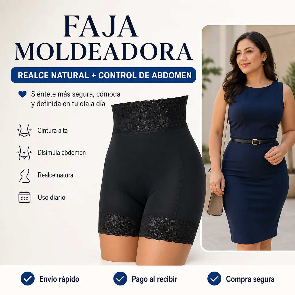 Faja Moldeadora con Realce Natural y Control de Abdomen | Cintura Alta, Sujeción Cómoda y Uso Diario | Pago al Recibir Honduras