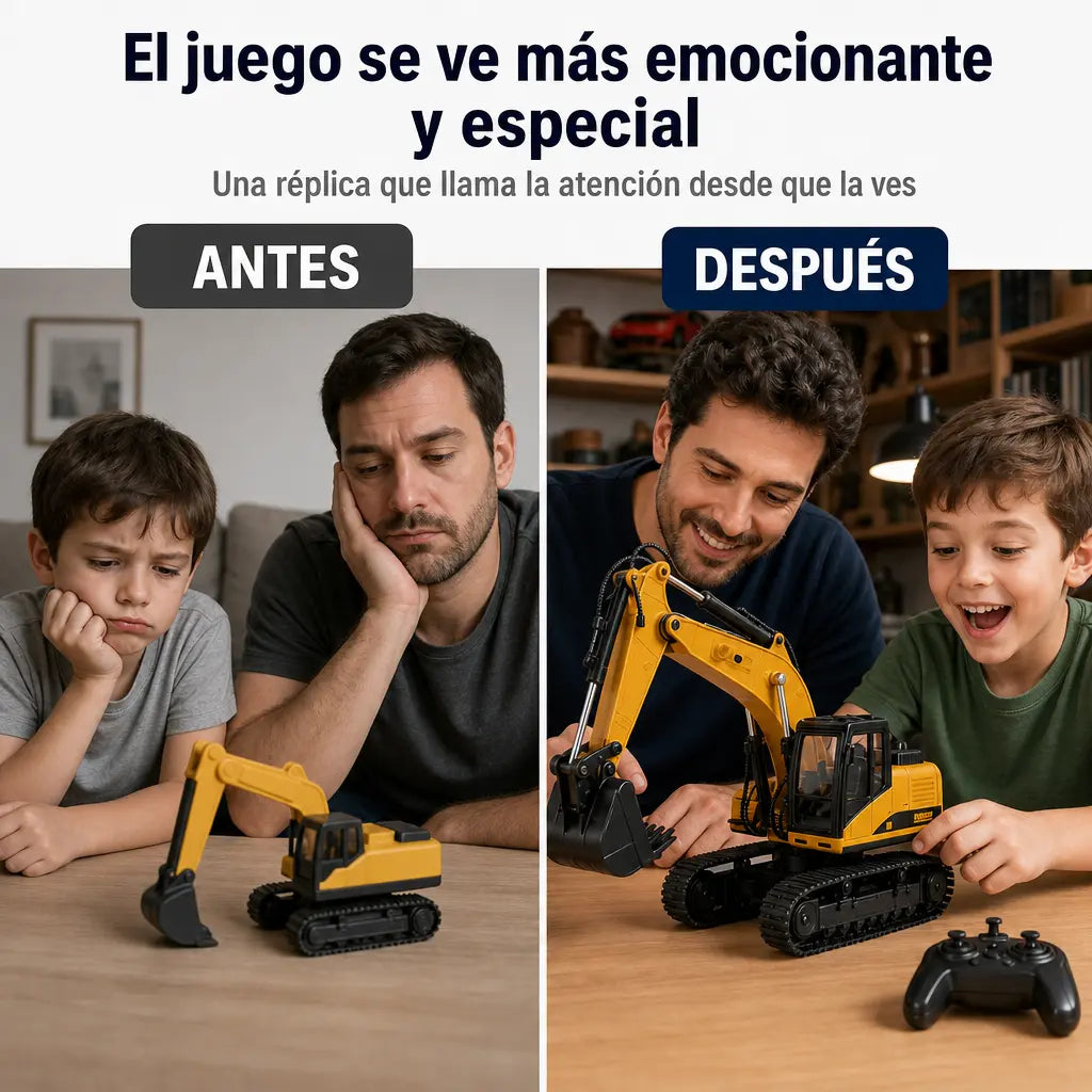 Excavadora RC a Control Remoto 26 cm | Réplica Realista Coleccionable | Pago al Recibir Honduras