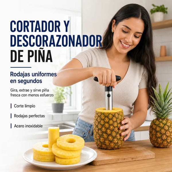 Cortador y Descorazonador de Piña Manual | Saca Rodajas Perfectas en Segundos | Fácil, Rápido y Práctico | Pago al Recibir Honduras