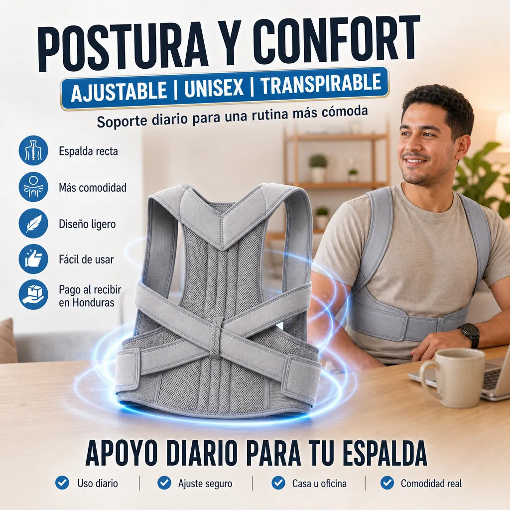 | Corrector de Postura Ajustable |PosturaFit Pro Malla Transpirable | Unisex | Pago al Recibir Honduras