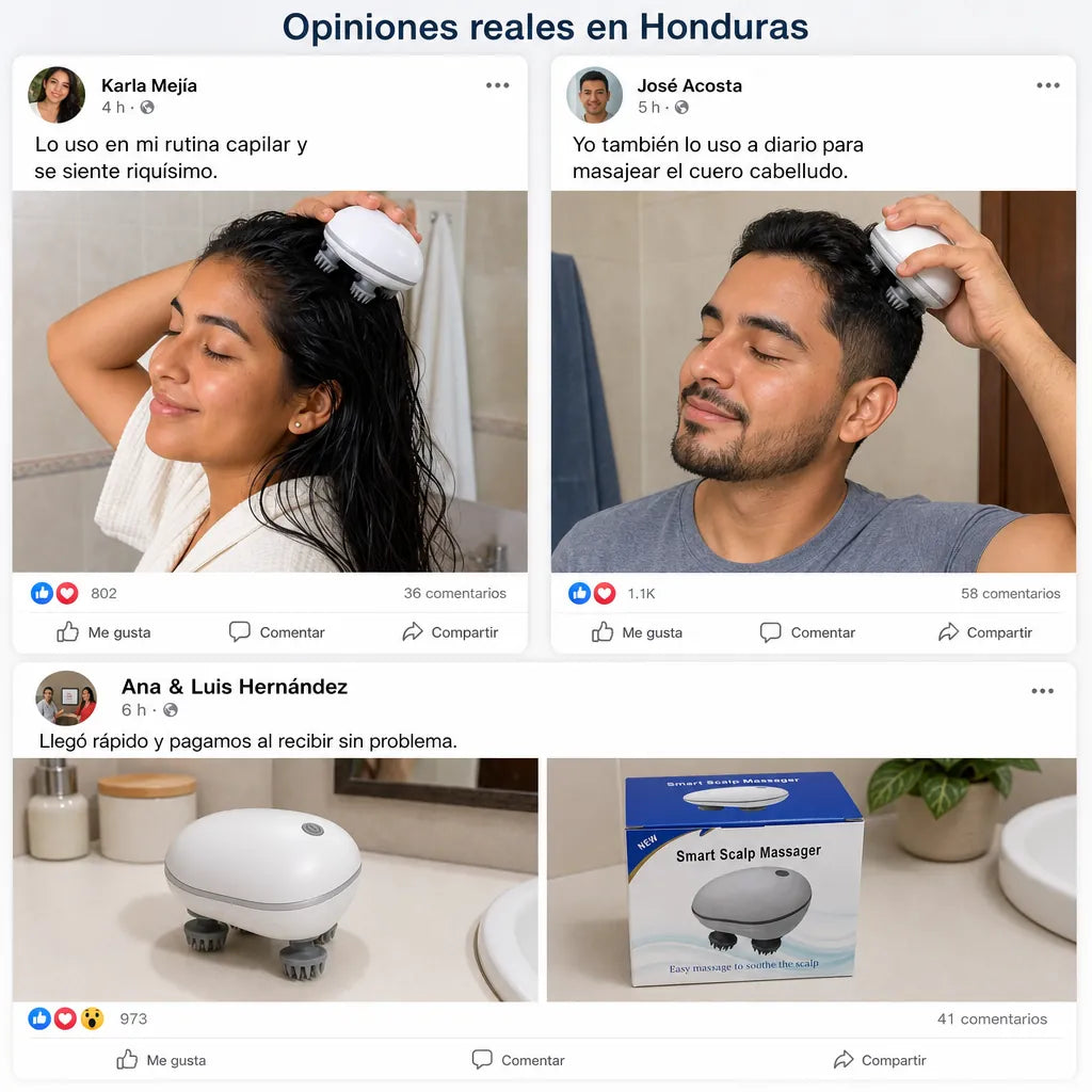 | Masajeador de Cuero Cabelludo | ScalpRelax Pro 24 Nodos de Masaje | Recargable | Pago al Recibir Honduras