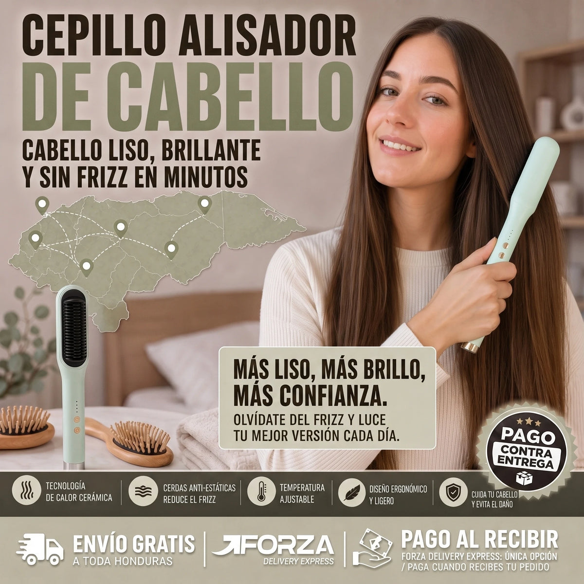 Alisadora Kerati 3D Pro | Alacia sin Jalones ni Quemaduras | 5 Niveles de Calor | Cerámica y Tourmalina | Pago al Recibir Honduras