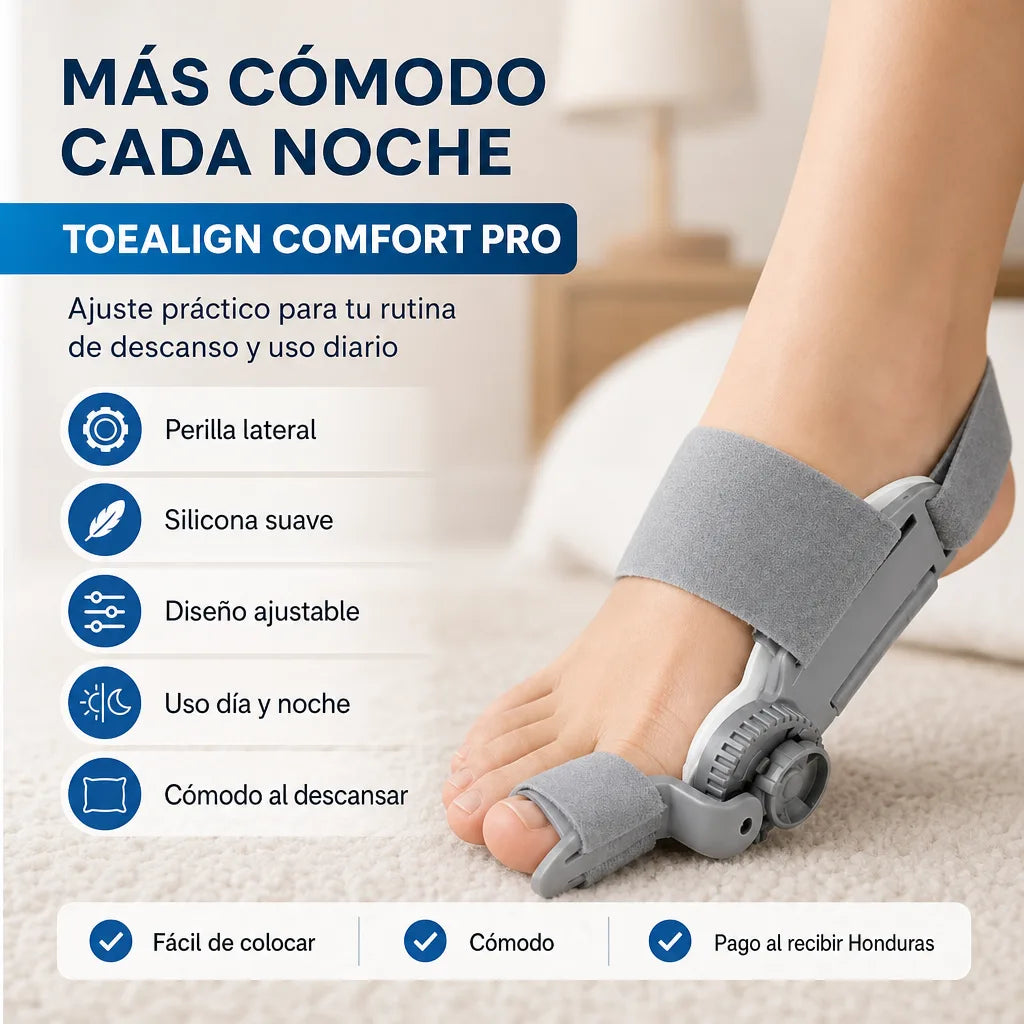 | Corrector de Juanete Ajustable |ToeAlign Comfort Pro  Almohadilla de Silicona | Día y Noche | Pago al Recibir Honduras