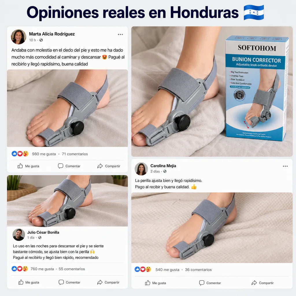 | Corrector de Juanete Ajustable |ToeAlign Comfort Pro  Almohadilla de Silicona | Día y Noche | Pago al Recibir Honduras