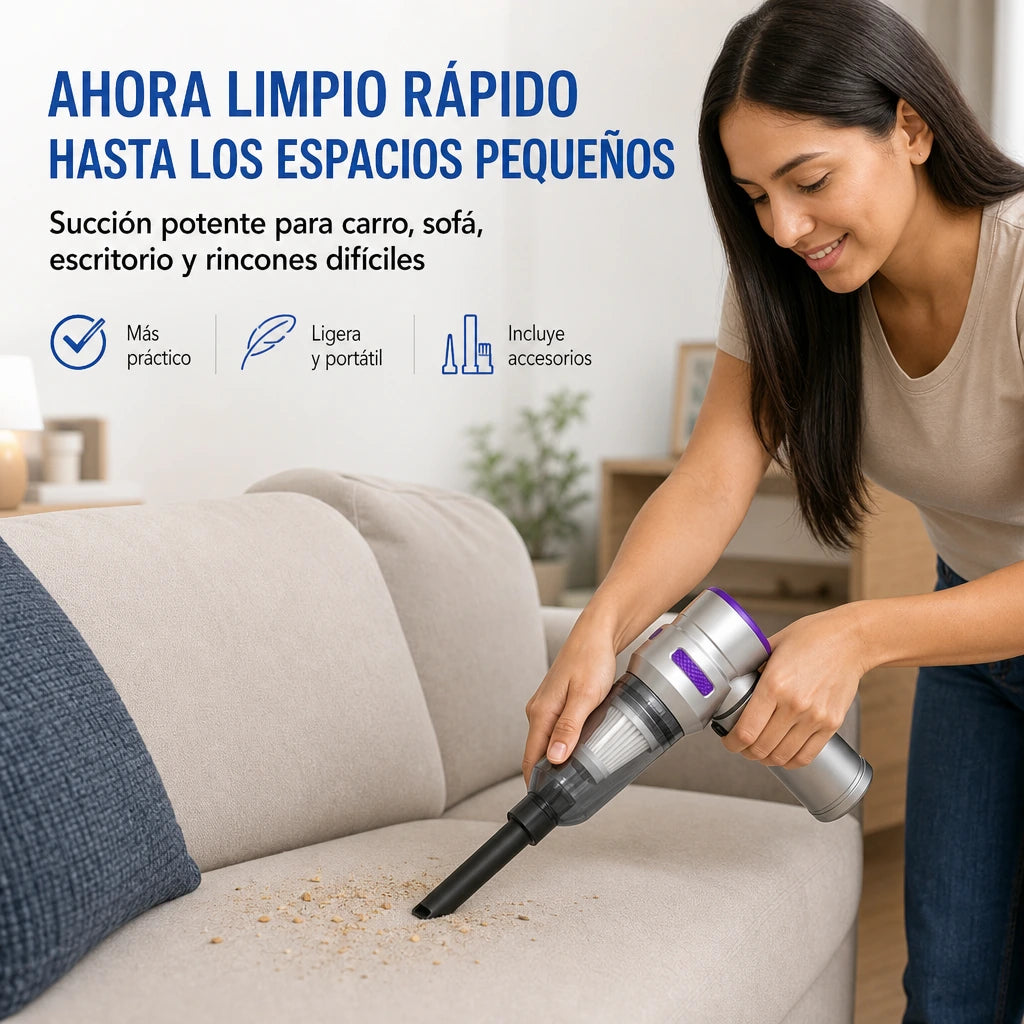 Aspiradora de Mano 11 en 1 VacuMax 22K Pro con 22,000Pa de Succión, Sin Cable y Recargable para Carro, Sofá, Teclado y Rincones Difíciles | Pago al Recibir Honduras