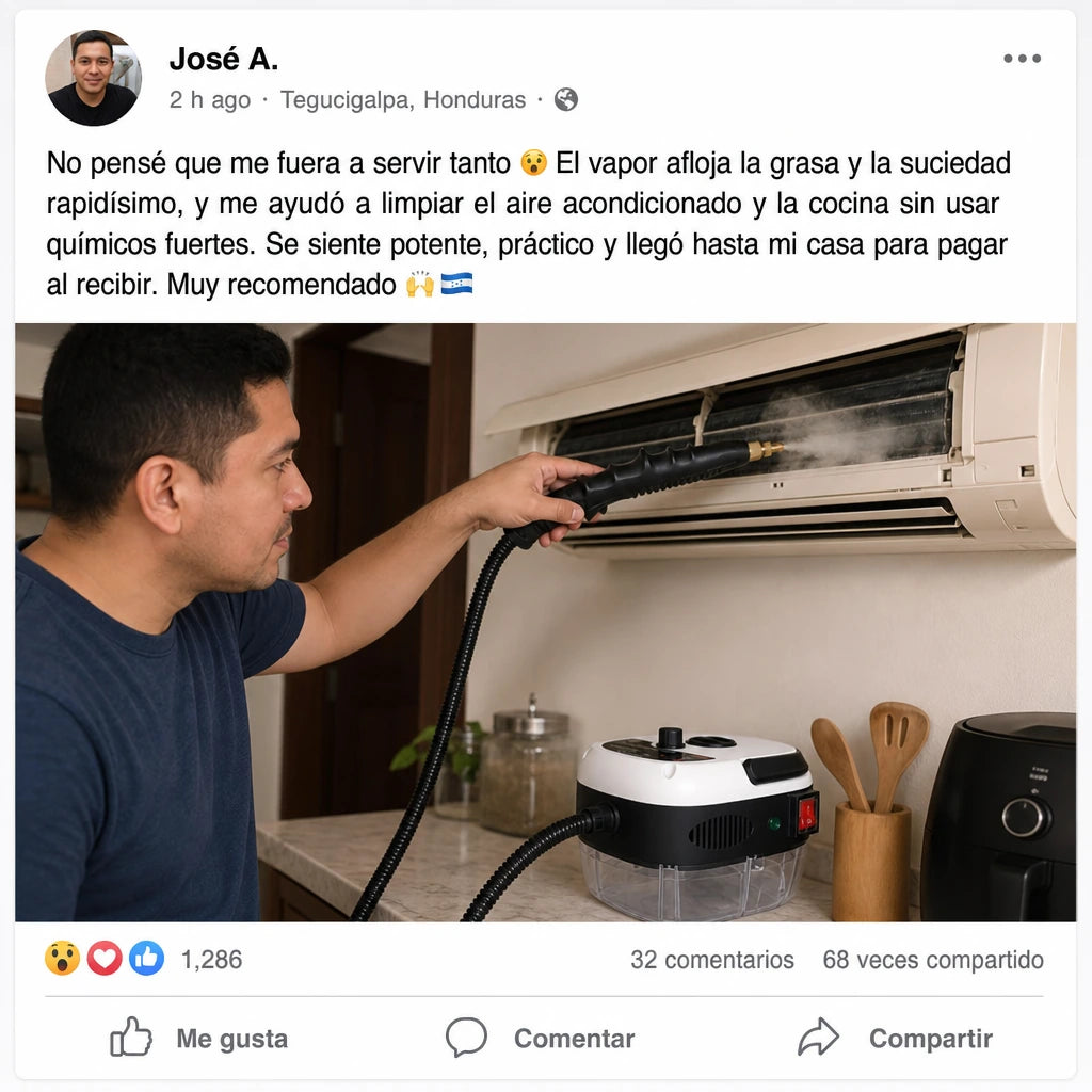 Limpiador a Vapor de Alta Temperatura VaporClean Pro 2500W sin Químicos para Limpiar Cocina, Aire Acondicionado y Más con Vapor Potente | Pago al Recibir Honduras